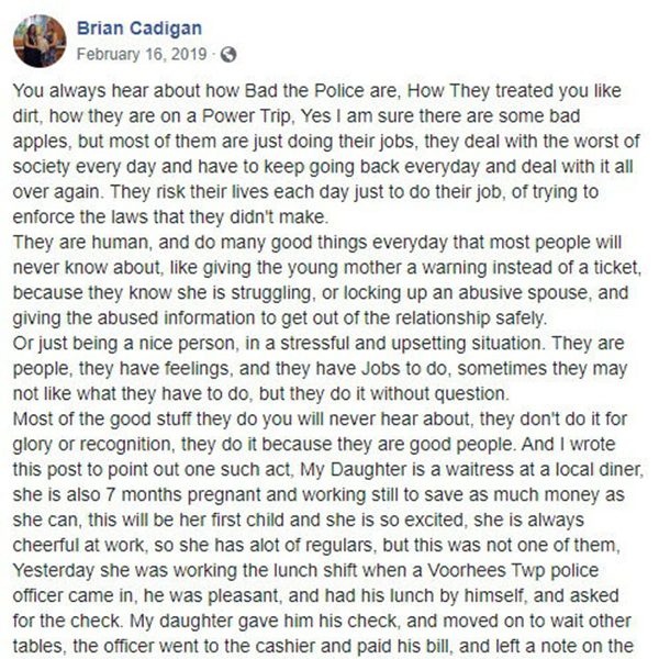Mysterious Police Officer Pregnant Waitress Message Note